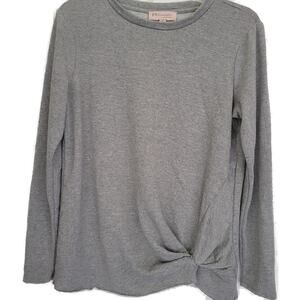 Philosophy Long Sleeve Shirt Soft and Comfy Gray Viscose Faux Tie Size M